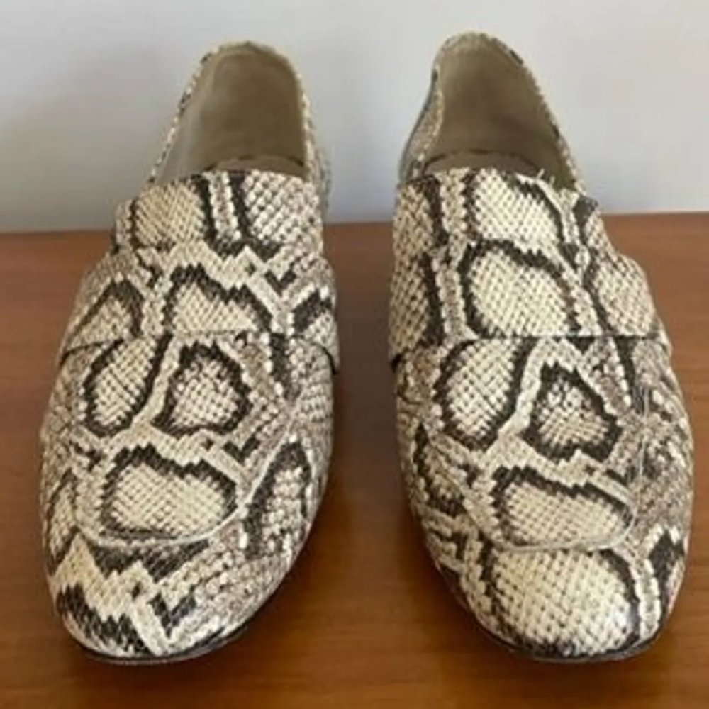 Freda Salvador Snake Print Heeled Loafers (RAAAAD)